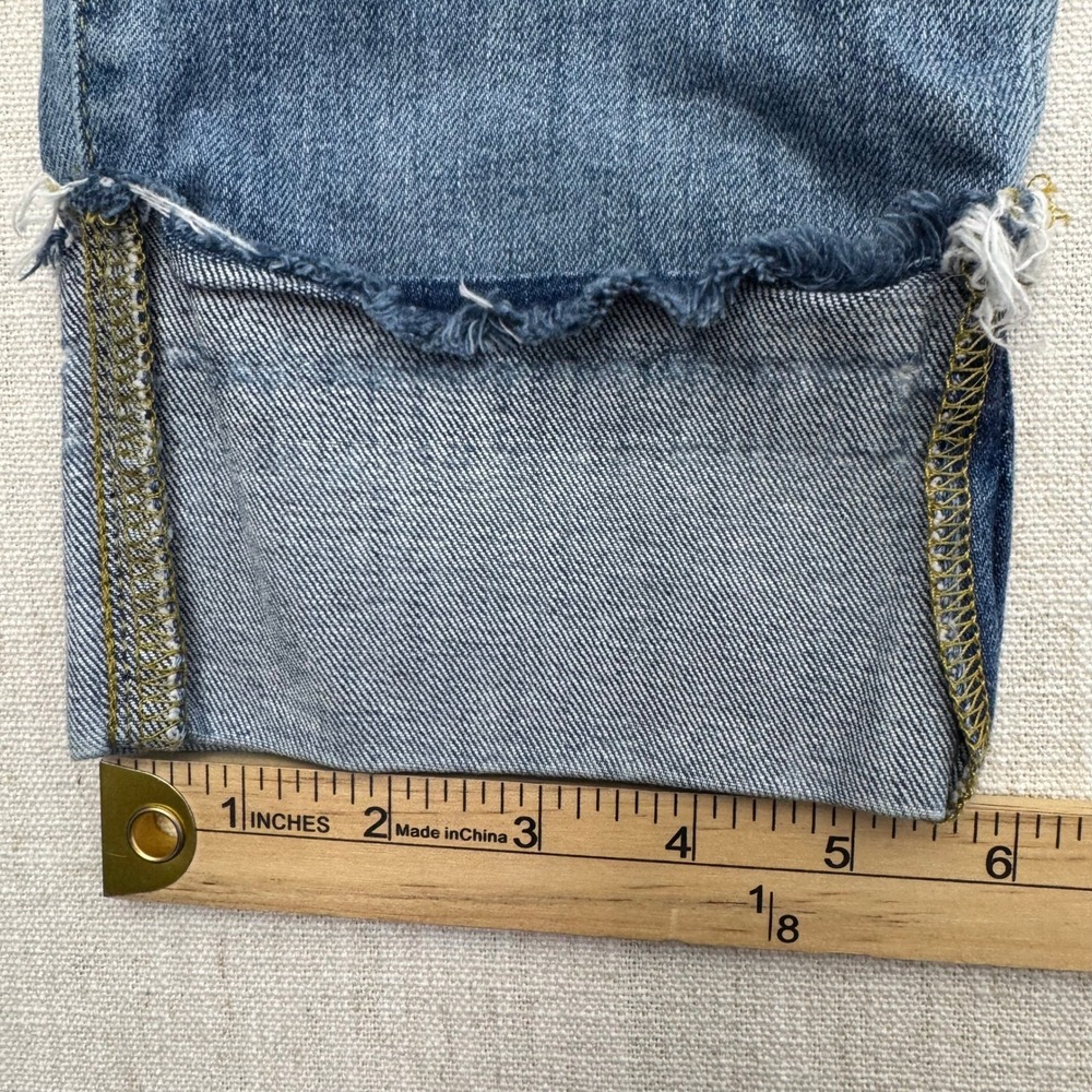 Joe's Jeans Wakley Cuff Crop Distressed Straight Leg Jeans Size 27 Medium Wash - Picture 13 of 16